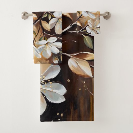 Bruin Wit Branch Badhanddoeken Bad Handdoek (Insitu)