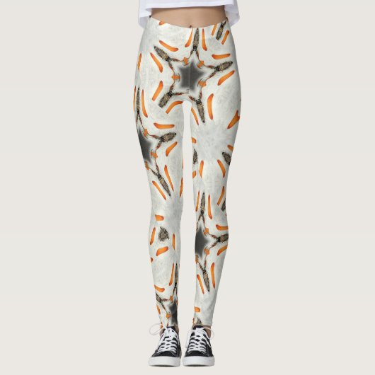 bruin wit bruin leggings (Voorkant)