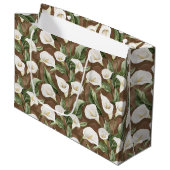 Bruin Wit Calla Lily Floral Vrijgezellenfeest Groot Cadeauzakje (Voorkant Gekanteld)