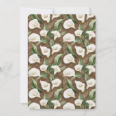 Bruin Wit Calla Lily Floral Vrijgezellenfeest Kaart (Achterkant)