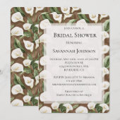 Bruin Wit Calla Lily Floral Vrijgezellenfeest Kaart (Voorkant / Achterkant)