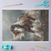 Bruin Wit Clydesdale Like Paard Decoupage Tissuepapier (Craft)