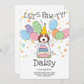 Bruin Wit Cockapoo Cavapoo Hond Verjaardagsfeest Kaart (Voorkant / Achterkant)