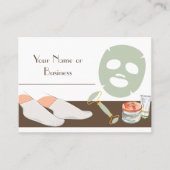 Bruin, wit en mint groene spa of salon visitekaartje (Voorkant)