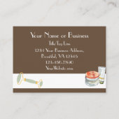 Bruin, wit en mint groene spa of salon visitekaartje (Achterkant)