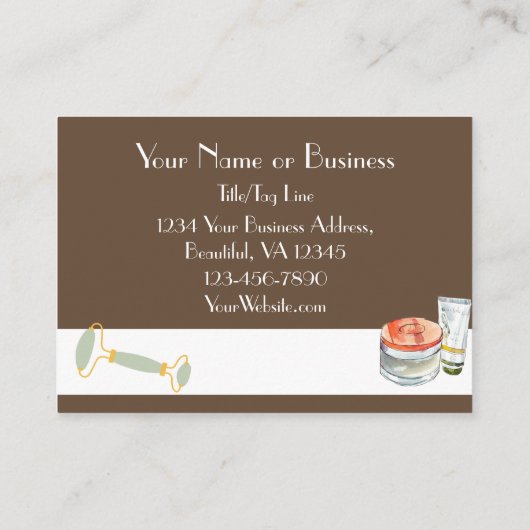 Bruin, wit en mint groene spa of salon visitekaartje (Achterkant)