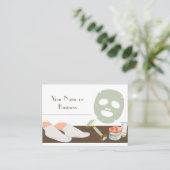 Bruin, wit en mint groene spa of salon visitekaartje (Staand voorkant)
