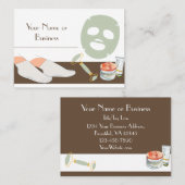 Bruin, wit en mint groene spa of salon visitekaartje (Voorkant / Achterkant)