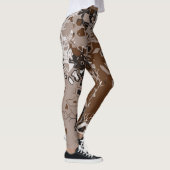 Bruin wit en zwart abstract leggings (Rechts)