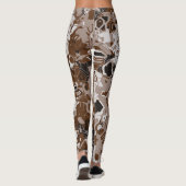 Bruin wit en zwart abstract leggings (Achterkant)