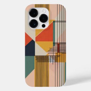 Bruin wit en zwart blauw kleine lijnen Case-Mate iPhone 14 pro hoesje