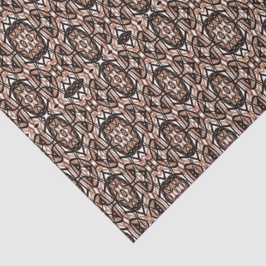 Bruin, wit en zwart Mandala Tissuepapier (Detail)