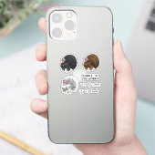 Bruin, wit en zwart Thanksgiving Turkije sticker (Telefoon)