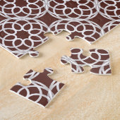 Bruin Wit geometrisch naadloos patroon Legpuzzel (Zijkant)