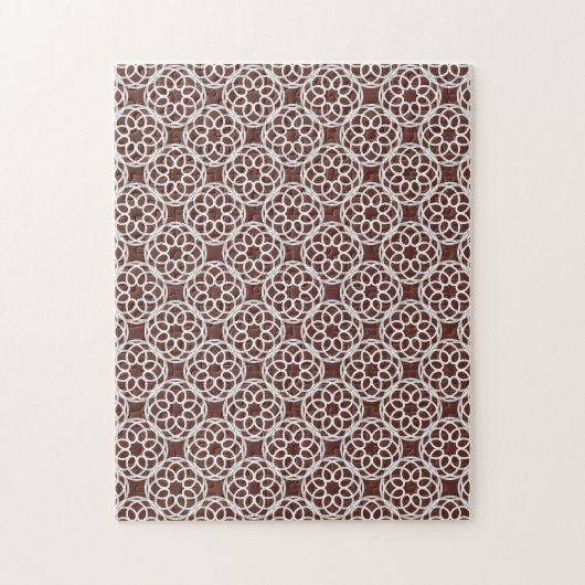 Bruin Wit geometrisch naadloos patroon Legpuzzel (Verticaal)