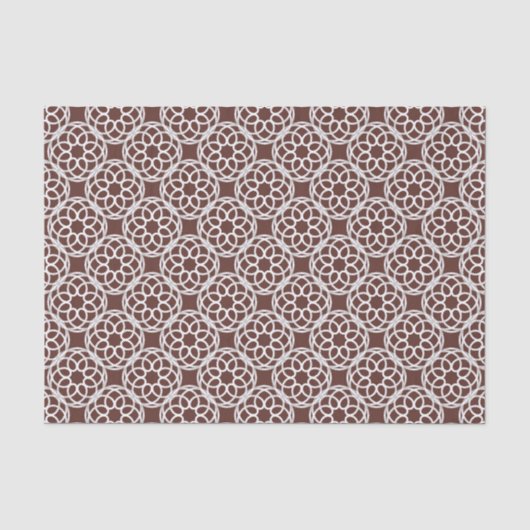 Bruin Wit geometrisch naadloos patroon Tissuepapier (Voorkant)
