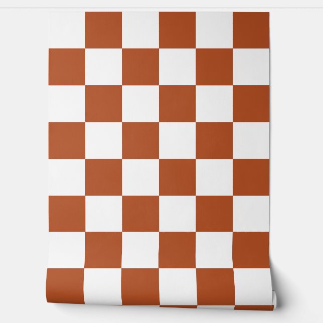 Bruin Wit Geruit Check Wall Decor Behang (Afrollen)