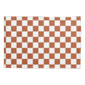 Bruin wit geruit controlepatroon kussensloop (Achterkant)