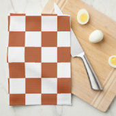 Bruin wit geruit controlepatroon theedoek (Quarter Fold)