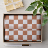 Bruin wit geruit controlepatroon tissuepapier (Geschenk)