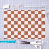 Bruin wit geruit controlepatroon tissuepapier (Craft)