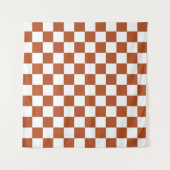 Bruin wit geruit controlepatroon wandkleed (Voorkant)