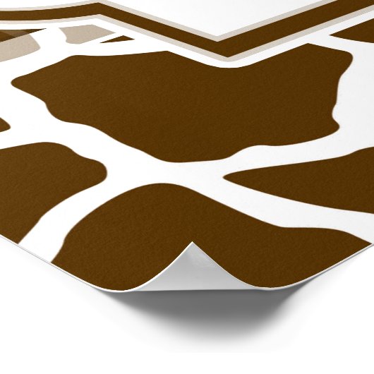 Bruin, wit Giraffe, Baby shower voor het afdrukken Poster (Hoek)