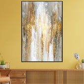 Bruin, Wit & Goud Verticale Texturen – Abstract Canvas Afdruk (Insitu (Woonkamer))