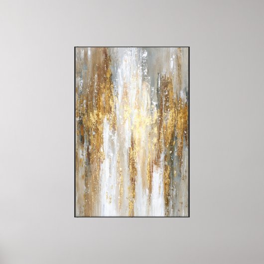 Bruin, Wit & Goud Verticale Texturen – Abstract Canvas Afdruk (Voorkant)