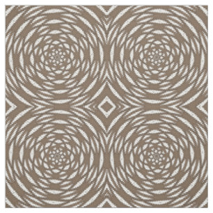 Bruin wit Kaleidoscoop Cirkel Afdrukpatroon Stof