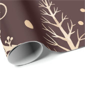 Bruin Wit Kerst Inpakpapier Patroon Ontwerp (Rol Hoek)