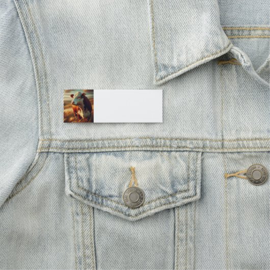 Bruin Wit Koe Boerderij Animal Art Naamplaatje (In situ)