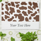 Bruin Wit Koe Patroon Gepersonaliseerd Theedoek (Gevouwen)