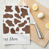 Bruin Wit Koe Patroon Gepersonaliseerd Theedoek (Quarter Fold)