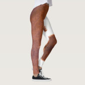 Bruin, wit, koeienafdrukken leggings (Rechts)