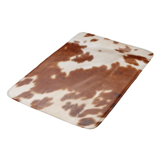 Bruin Wit Koeienhuid Badmat (Gekanteld)