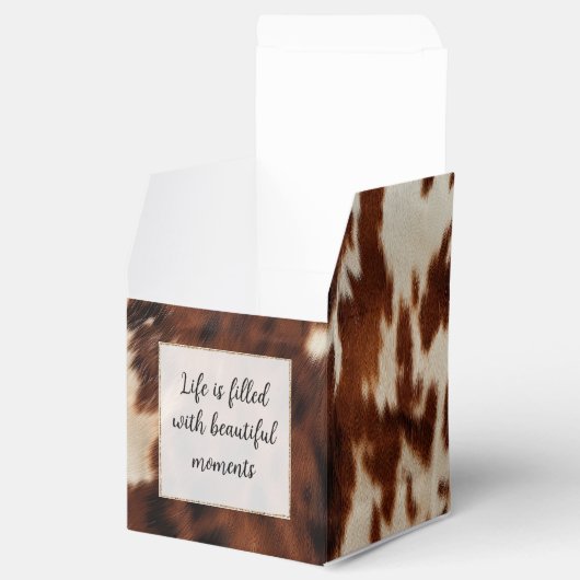 Bruin Wit Koeienhuid Bedankdoosjes (Geopend)