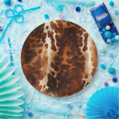 Bruin Wit Koeienhuid boerderij western dier Papieren Bordje (Feest)