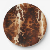 Bruin Wit Koeienhuid boerderij western dier Papieren Bordje (Voorkant)