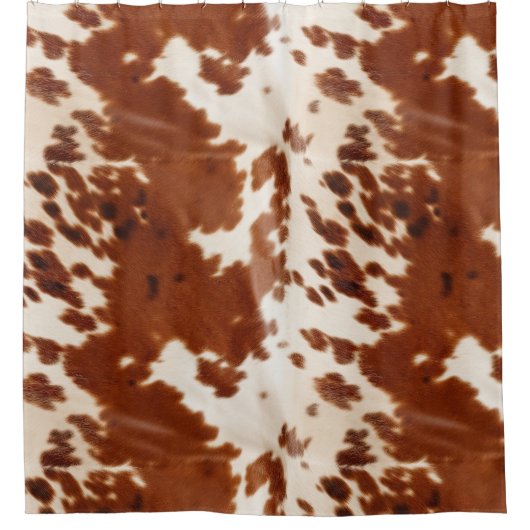 Bruin Wit Koeienhuid Douchegordijn (Voorkant)