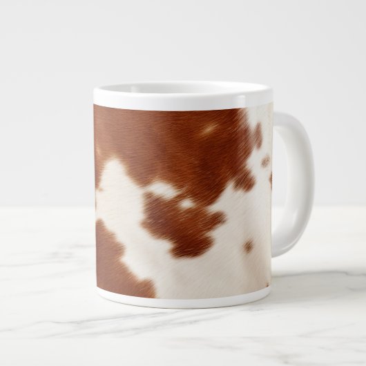 Bruin Wit Koeienhuid Grote Koffiekop (Voorkant rechts)