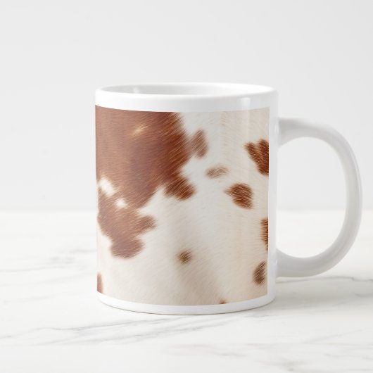 Bruin Wit Koeienhuid Grote Koffiekop (Rechts)