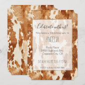 Bruin Wit Koeienhuid Kaart (Voorkant / Achterkant)