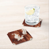 Bruin Wit Koeienhuid Kartonnen Onderzetters (Insitu)