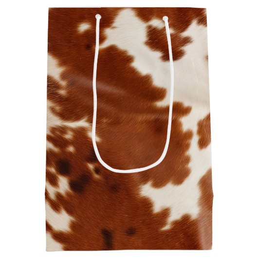 Bruin Wit Koeienhuid Medium Cadeauzakje (Achterkant)