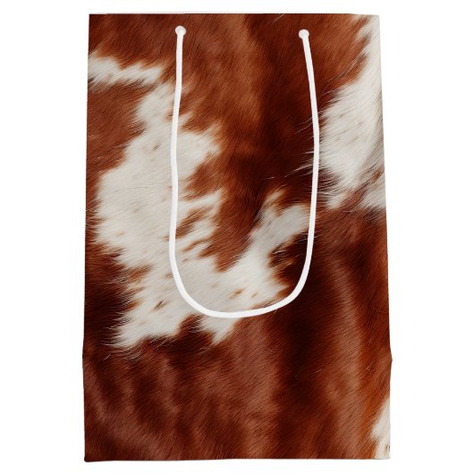 Bruin Wit Koeienhuid Medium Cadeauzakje (Achterkant)