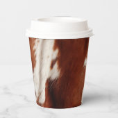 Bruin Wit Koeienhuid Papieren Bekers (Achterkant)