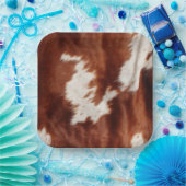 Bruin Wit Koeienhuid Papieren Bordje (Feest)