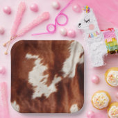 Bruin Wit Koeienhuid Papieren Bordje (Feest)