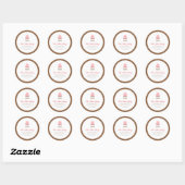 Bruin & Wit met Roze Cake Bakkerij Sticker Label (Vel)